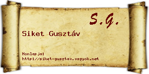 Siket Gusztáv névjegykártya